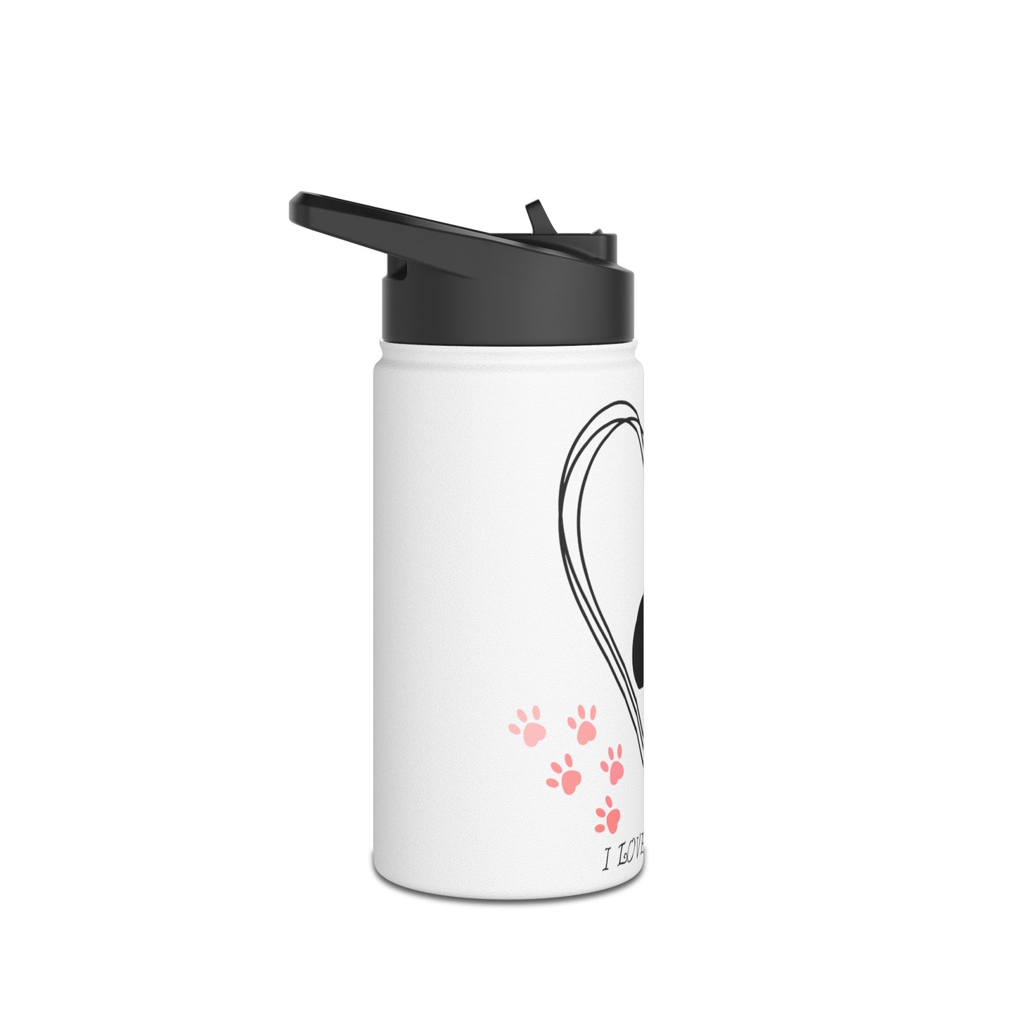 "I love rabbits" Stainless Steel Water Bottle, Standard Lid