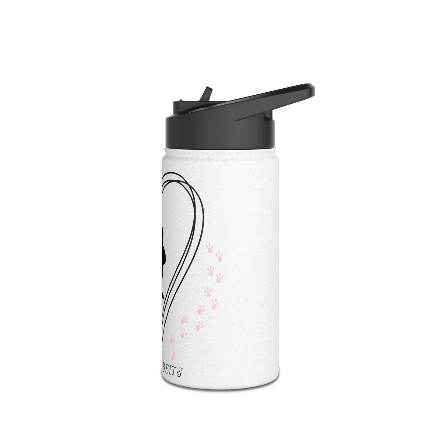 "I love rabbits" Stainless Steel Water Bottle, Standard Lid