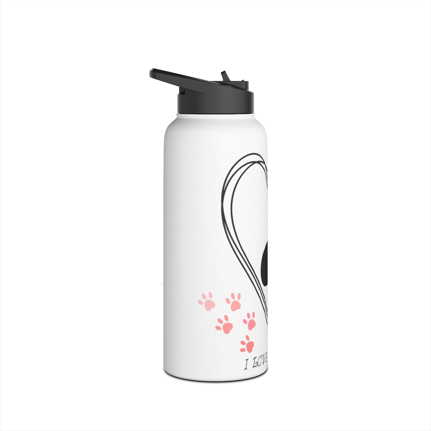 "I love rabbits" Stainless Steel Water Bottle, Standard Lid