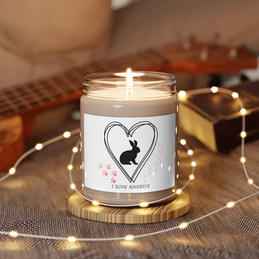 "I love rabbits" Scented Soy Candle