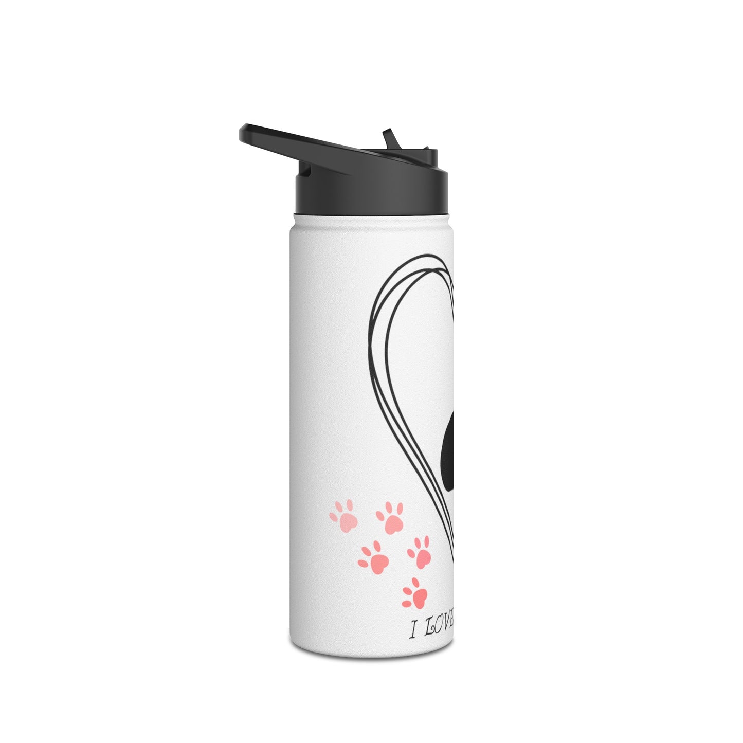 "I love rabbits" Stainless Steel Water Bottle, Standard Lid